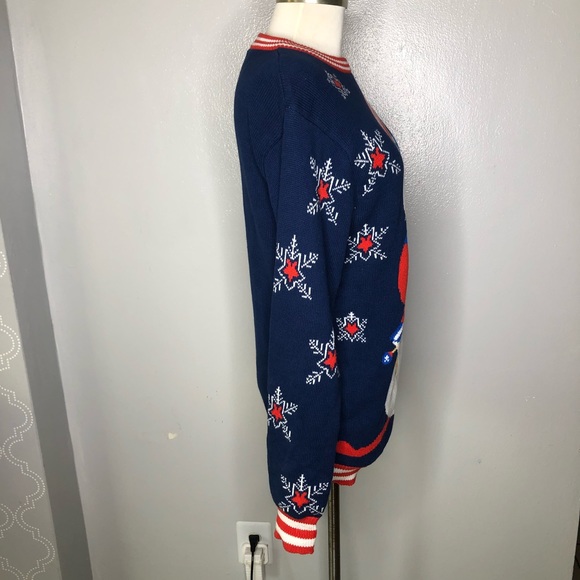 My Ugly Christmas Patriotic Snowman Sweater Medium - Picture 3 of 8